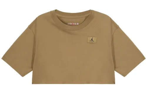 Jordan Drop Shoulder Sleeve T Shirt Women's Seaweed Brown