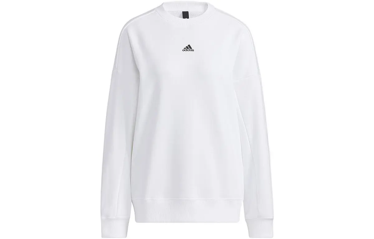 Adidas Sweatshirts Women's White Crew Neck Moderate Regular