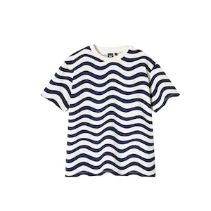 UNIQLO X Marimekko T Shirts Women's Marine Blue Crew Neck Moderate Straight Fit