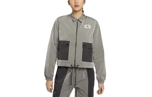 Jordan Jackets Women's Gray Lapel Moderate Workwear