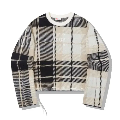 Li Ning x PLEASURES Knitwear Women's Black Ivory Plaid Set
