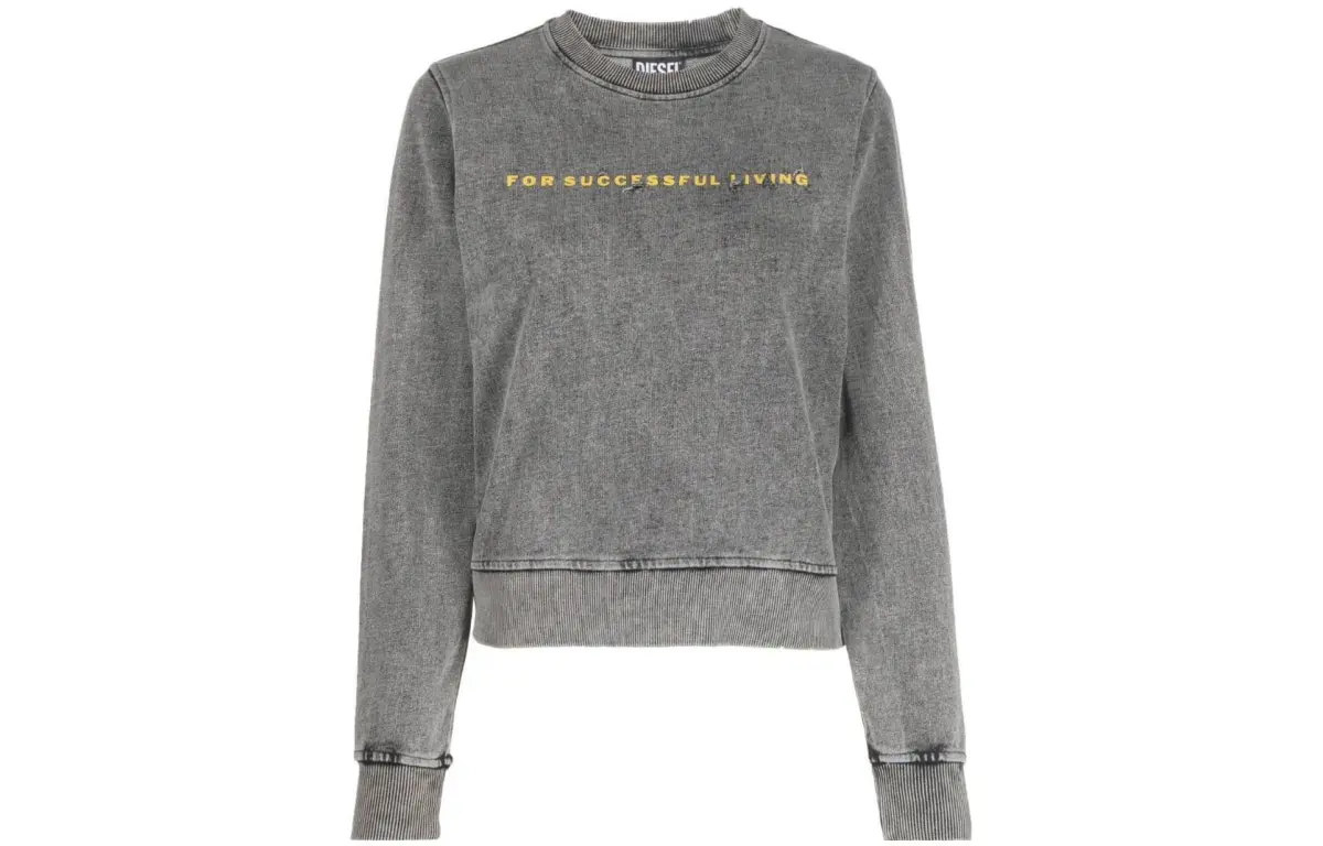 DIESEL Sweatshirts Women's Gray Crew Neck Moderate Regular