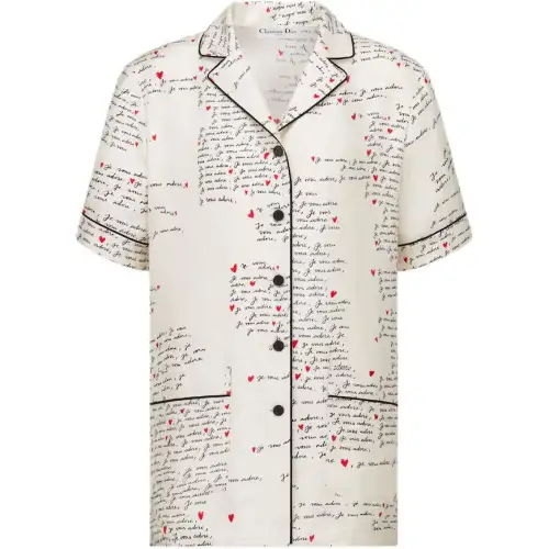 DIOR Dioramour Short Sleeved Shirt Women's White