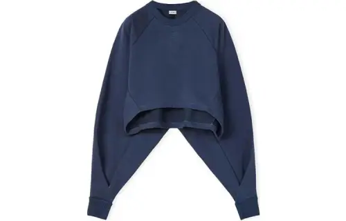LOEWE Sweatshirts Women's Vintage Blue Crew Neck Moderate Regular