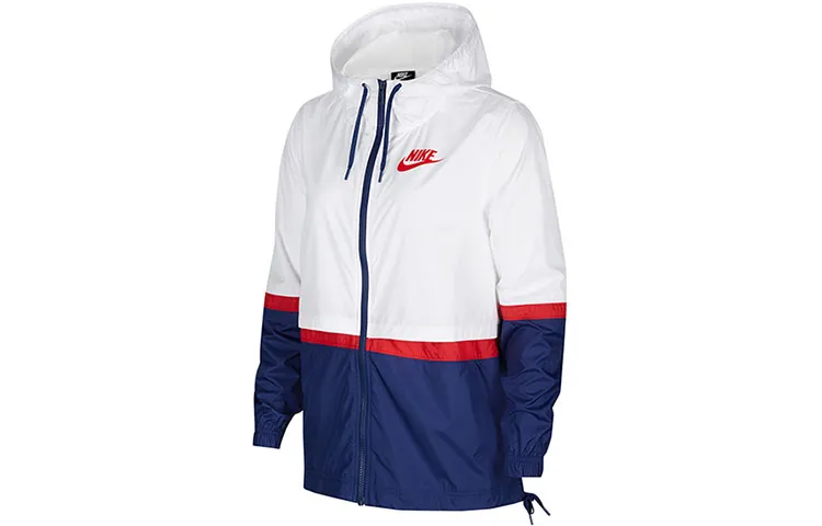 Nike Jackets Women's White Hooded (Non-detachable) Moderate Straight Fit