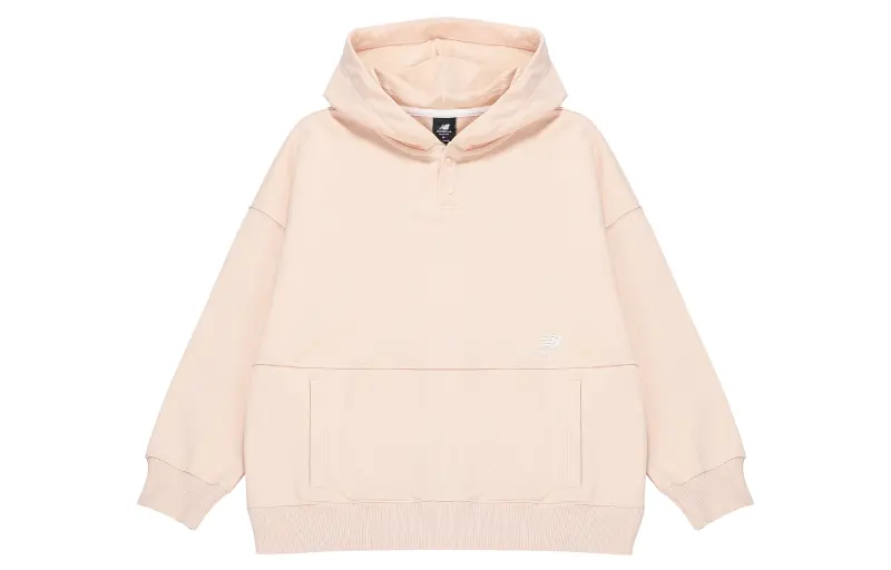 New Balance Sweatshirts Women's Champagne Rose Hooded Moderate Regular