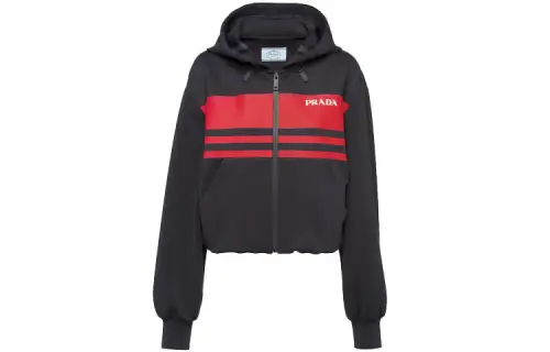 PRADA Jackets Women's Black Hooded Moderate Other