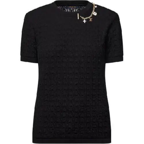 LOUIS VUITTON 1AFZLY Lace Knit Charm T-Shirt