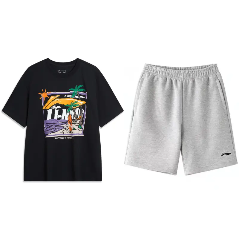 Li Ning Casual Sportswear Men's Crew Neck Moderate