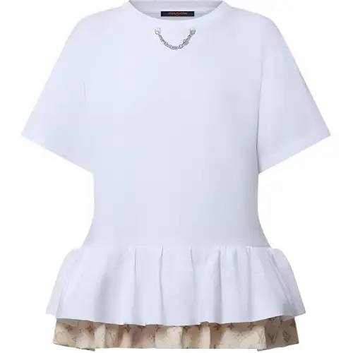 Lv Monogram Flounce T Shirt
