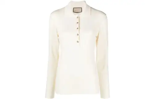 rib-stitch cashmere polo jumper