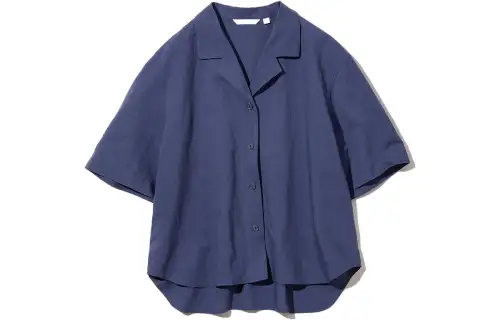 UNIQLO Shirts Women's Blue Lapel Moderate Shirt