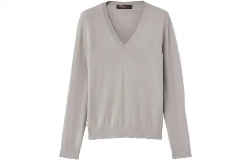 Loro Piana Knitwear Women's Sky Blue V Neck Moderate Other