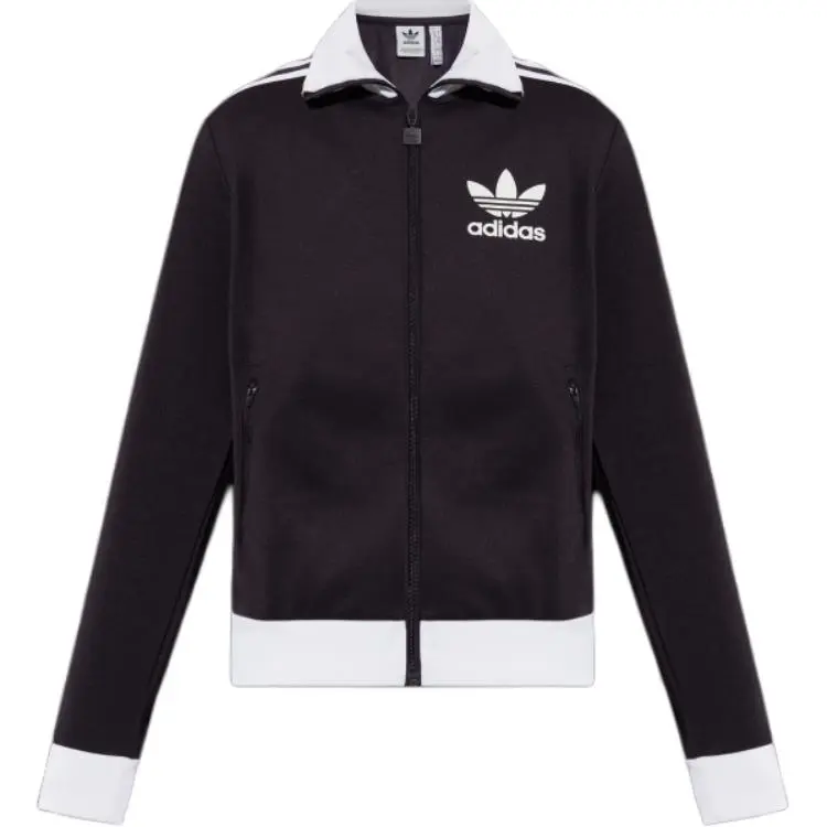 Adidas Originals Logo Printed Zip-Up Sweatshirt