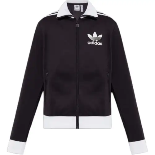 Adidas Originals Logo Printed Zip-Up Sweatshirt