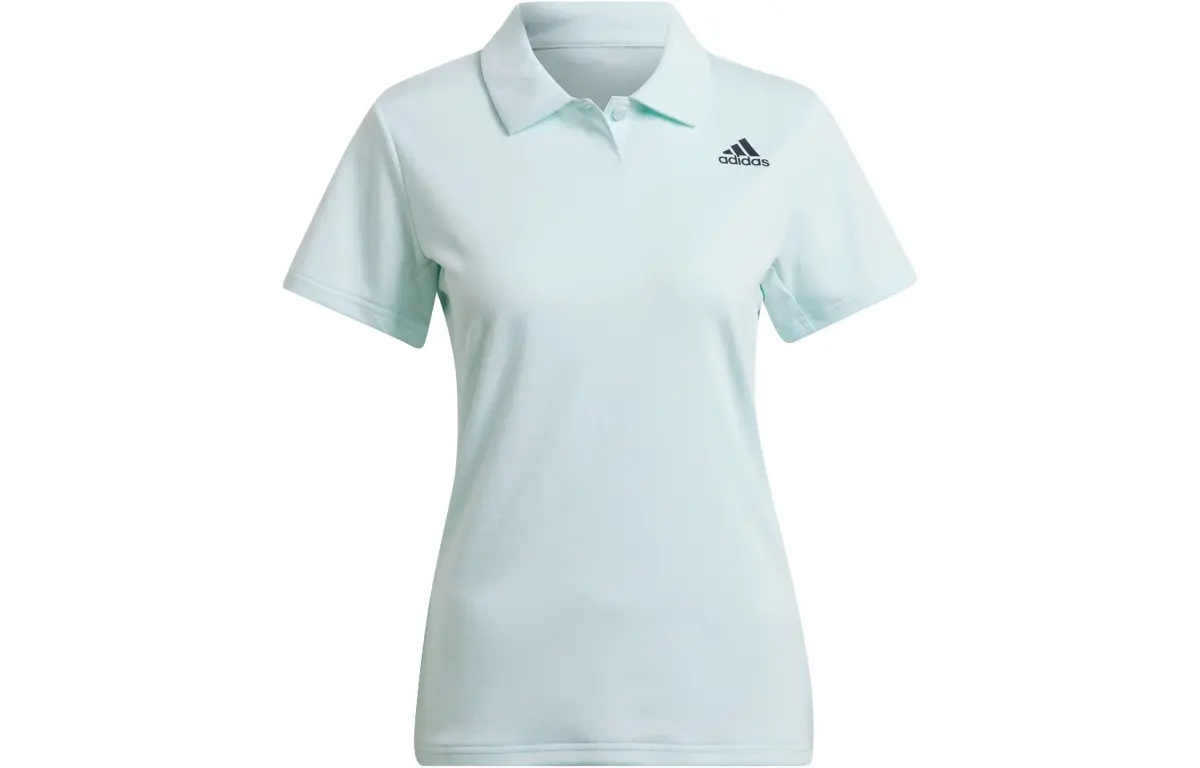 Adidas Polo Shirts Women's Light Blue Polo Collar Moderate Straight Fit