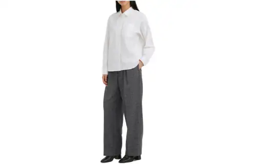 UNIQLO X IDLF Shirts Women's White Pointed Collar Moderate Other