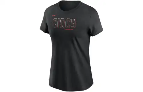 Nike T Shirt Women's Black Cincinnati Reds