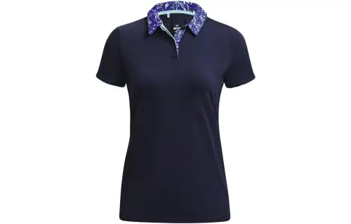 Under Armour Polo Shirts Women's Marine Blue Polo Collar Moderate Straight Fit