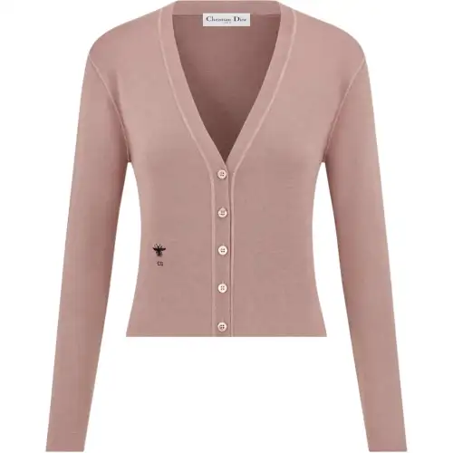 DIOR Knitwear Women's Pink V Neck Moderate