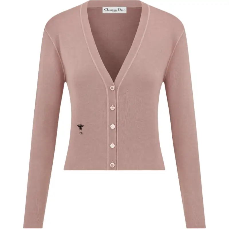 DIOR Knitwear Women's Pink V Neck Moderate