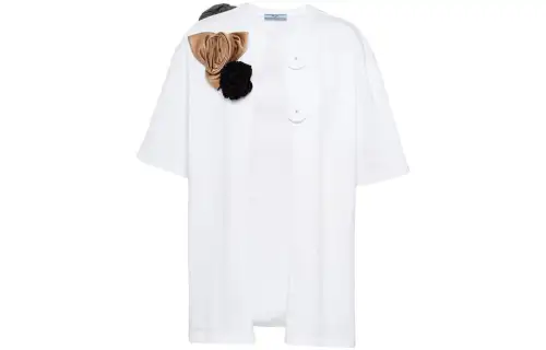 PRADA Shirts Women's White Crew Neck Moderate Other