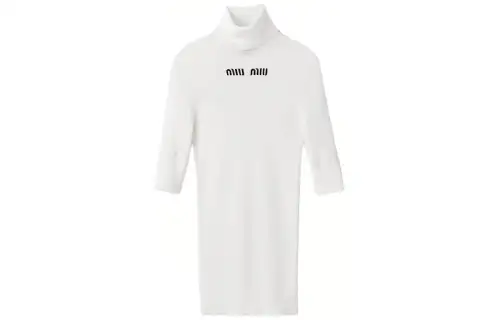 MIU MIU Knitwear Women's White Turtleneck Moderate Other