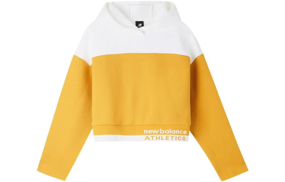 New Balance Sweatshirts Women's Yellow Hooded Moderate Straight Fit