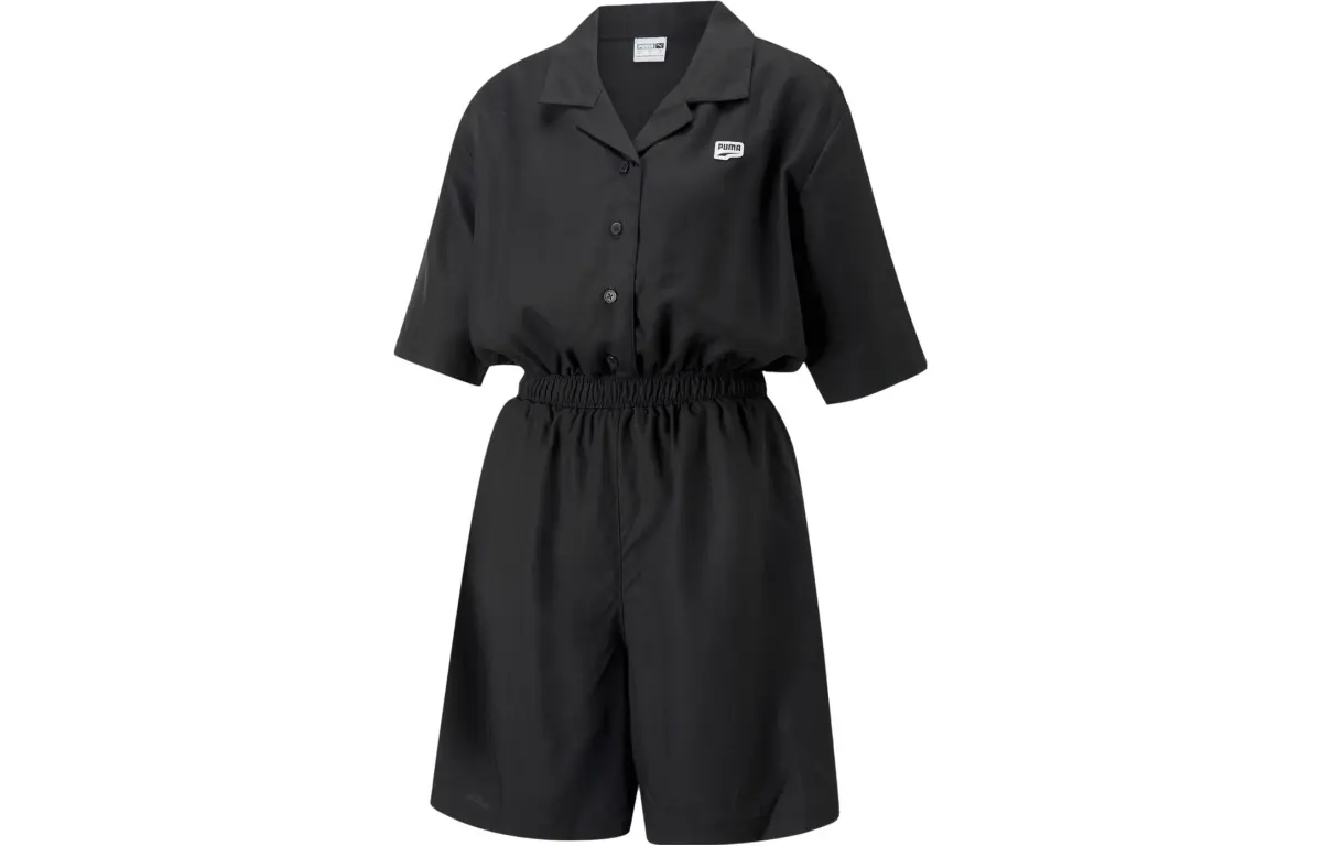 PUMA Bodysuits Women's Black Square Collar