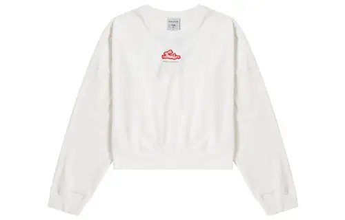 Skechers New Year Sweatshirts Women's Ecru Crew Neck Moderate Other