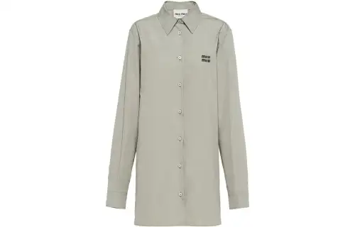 【RunwayPrevious Season】embroidered-logo cotton shirt