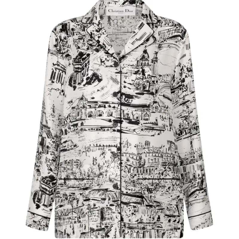 DIOR Shirts Women's Gray Lapel Moderate Other