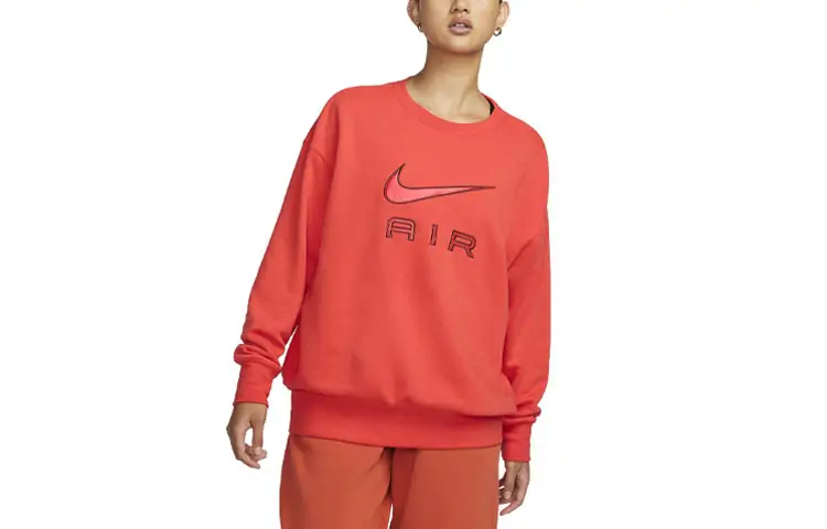 Nike Sweatshirts Women's Light Red Crew Neck Moderate Regular