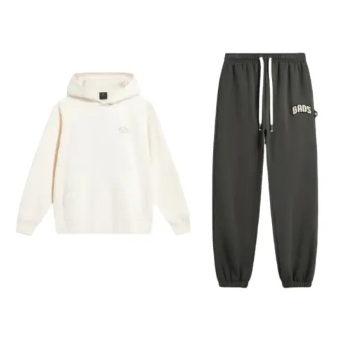 Li Ning, photo with letters, hoody, universal long-sleeve, trousers, sweatshirt, oversize, mid rise, men's style