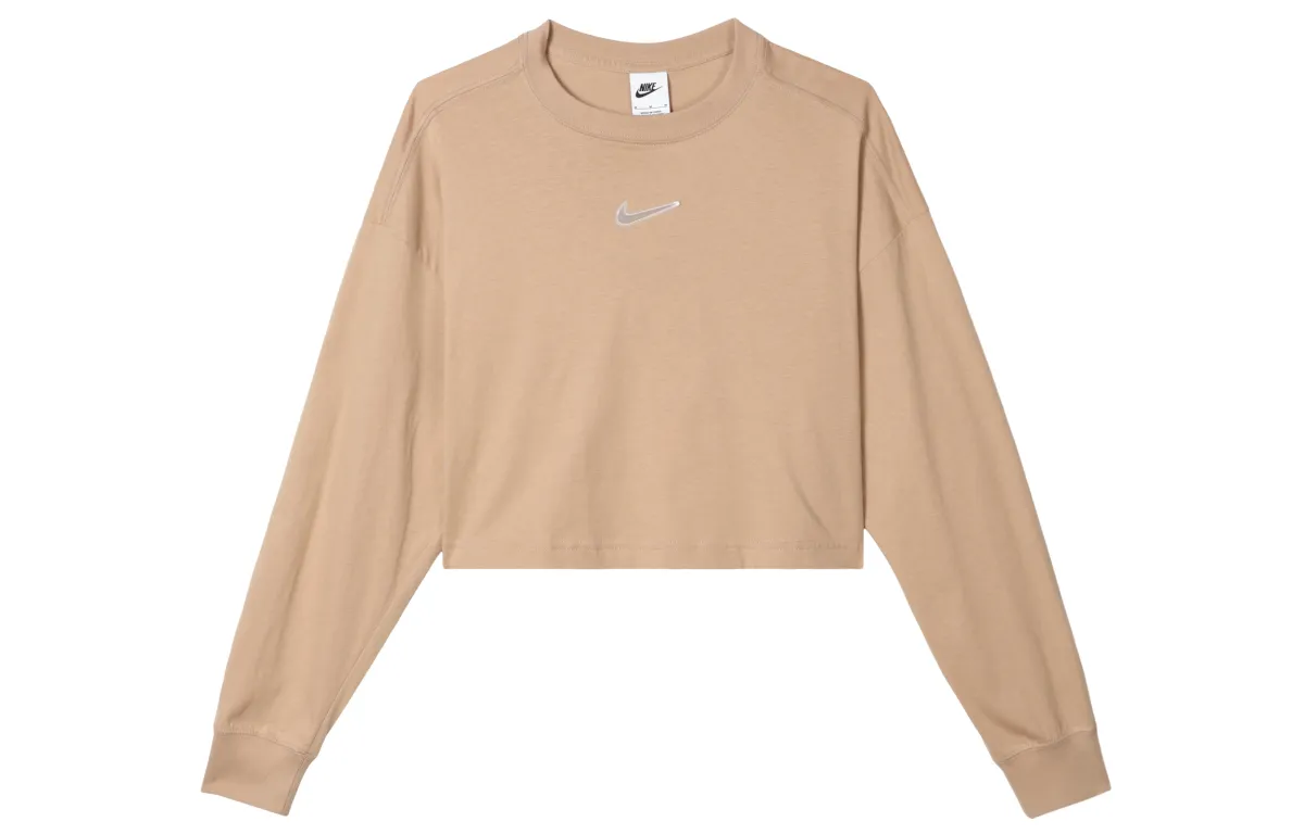 Nike Sweatshirts Women's Light Brown Crew Neck Moderate Regular