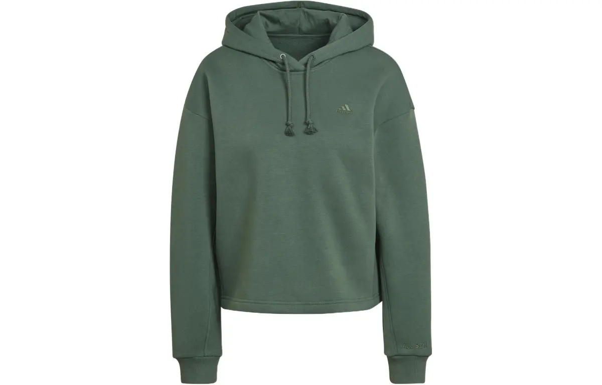 Adidas Sweatshirts Women's Green Hooded Moderate Regular