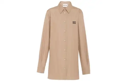 【RunwayPrevious Season】logo-embroidered cotton shirt
