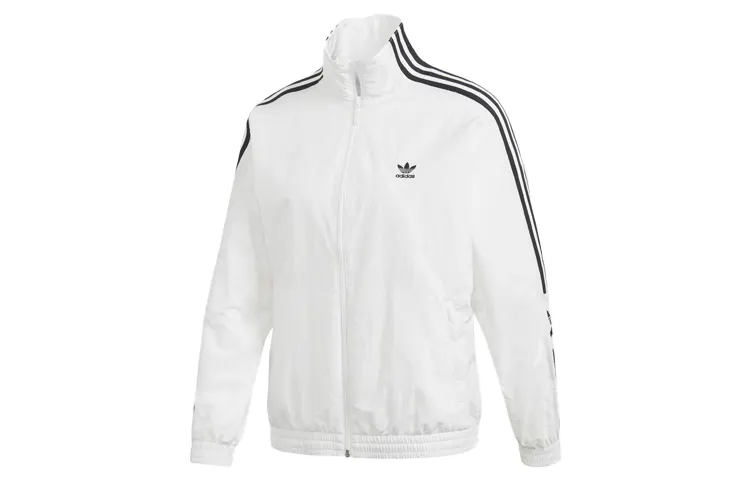 Adidas Originals Jackets Women's White Stand Collar Moderate