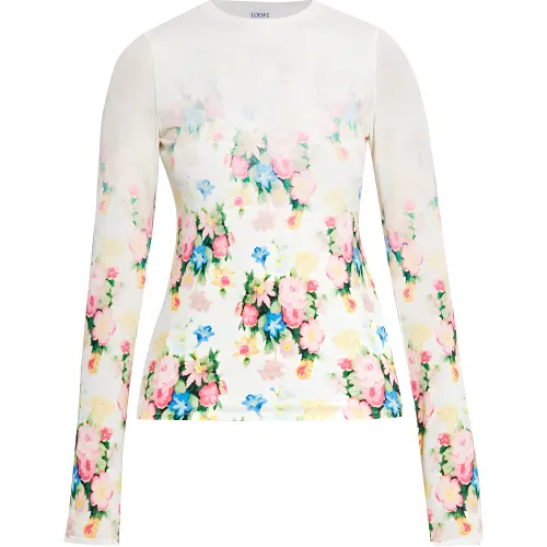 Loewe Floral-Printed Long Sleeved Top
