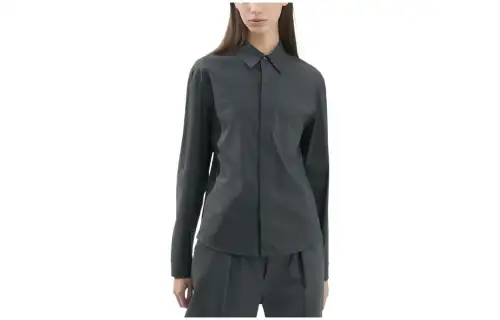UNIQLO Shirts Women's Dark Gray Lapel Moderate Shirt