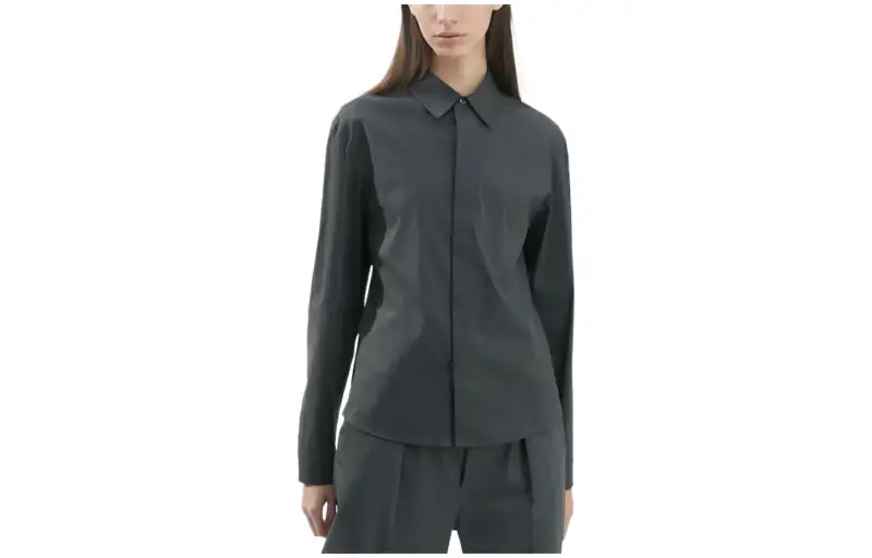UNIQLO Shirts Women's Dark Gray Lapel Moderate Shirt