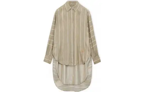 LOEWE SS23 Shirts Women's Green Lapel Moderate