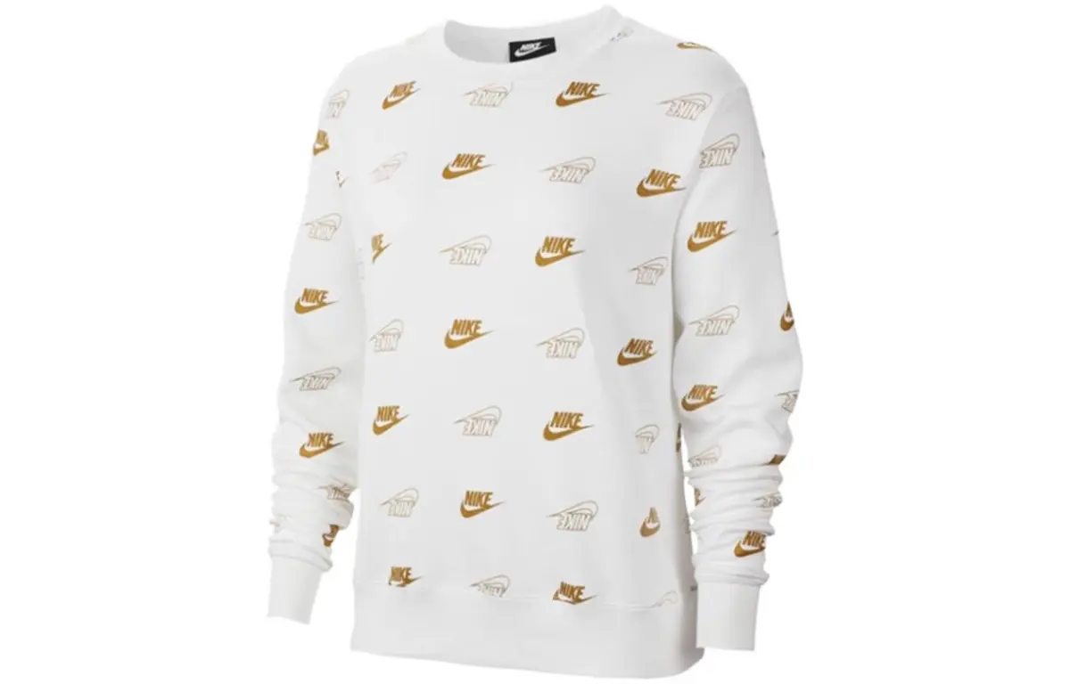 Nike Sweatshirts Women's White Crew Neck Moderate Regular