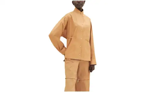 HERMES Shirts Women's Brass Stand Collar Moderate Shirt