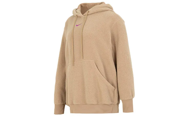 Nike Sweatshirts Women's Khaki Hooded Moderate Regular
