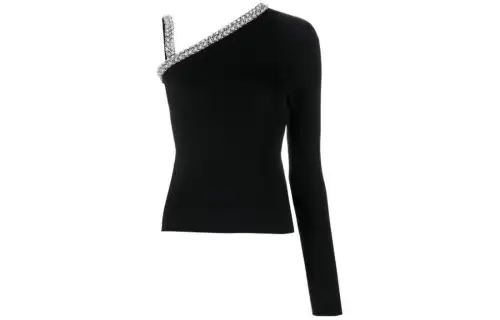 Karl Lagerfeld Faux pearl One shoulder Top