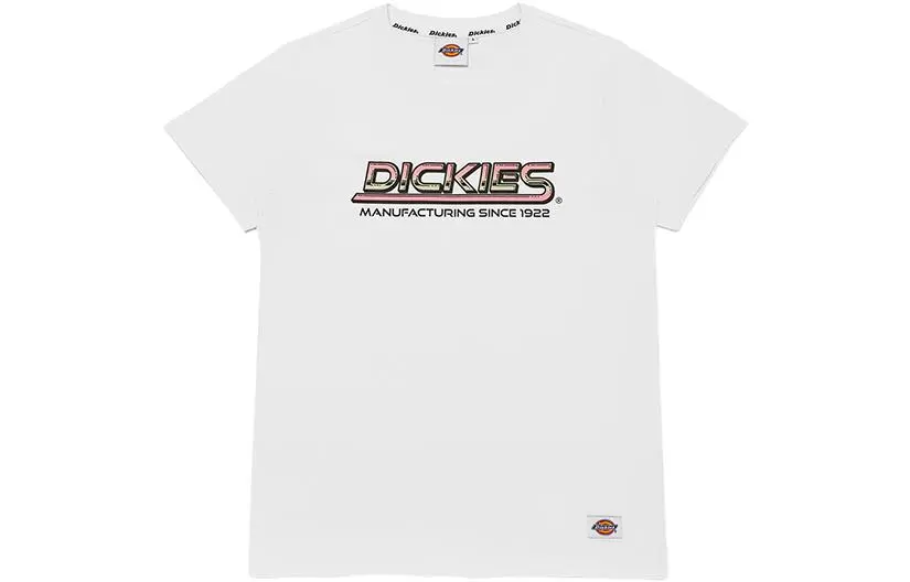 Dickies T-Shirts Women's White Crew Neck Moderate Straight Fit