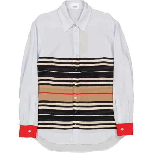 Burberry Shirts Women's Blue Pointed Collar Moderate Other