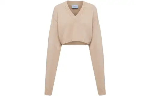 PRADA FW22 Cashmere Sweater Women's Camel Brown