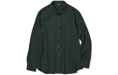 UNIQLO Shirts Women's Green Lapel Moderate Shirt